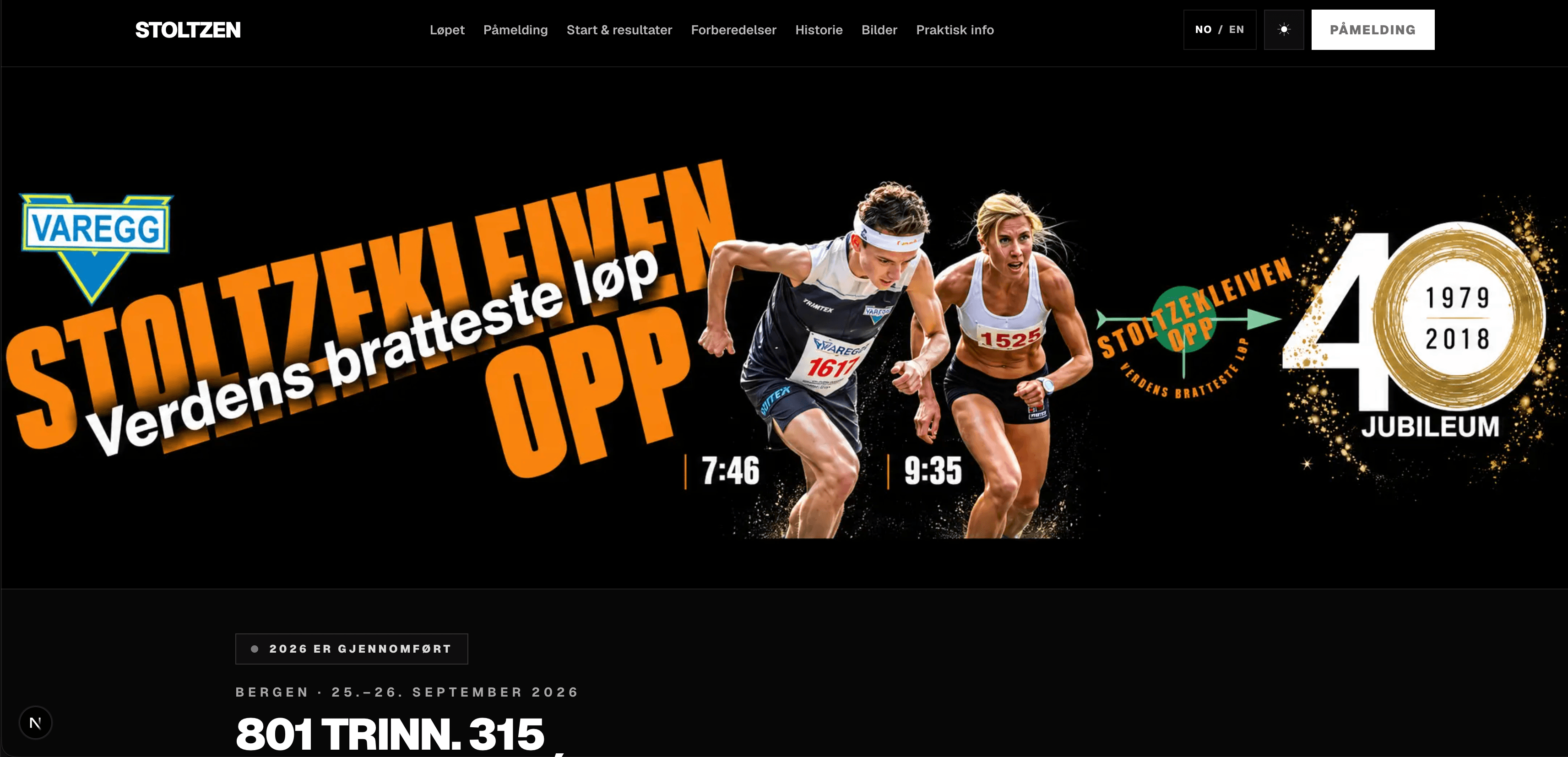 Stoltzen website dark mode